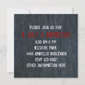 Blue Denim Patriotic Invitation Kaart (Achterkant)
