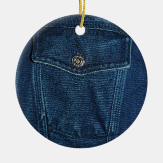 Blue Denim Pocket Keramisch Ornament (Voorkant)