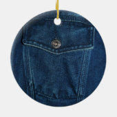 Blue Denim Pocket Keramisch Ornament (Achterkant)