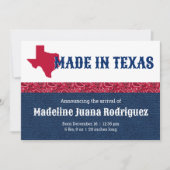 Blue Denim & Red Bandana Print Texas Baby Aankondiging (Voorkant)