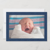 Blue Denim & Red Bandana Print Texas Baby Aankondiging (Achterkant)