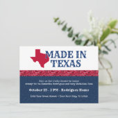 Blue Denim & Red Bandana Print Texas Baby shower Kaart (Staand voorkant)