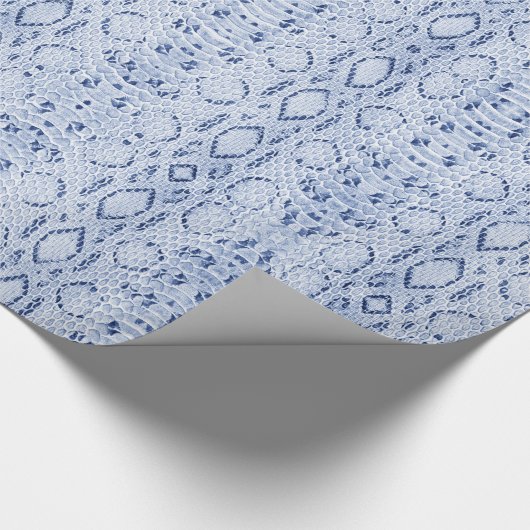 Blue Denim Snakeskin Cadeaupapier (Hoek)
