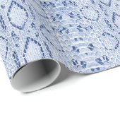 Blue Denim Snakeskin Cadeaupapier (Rol Hoek)