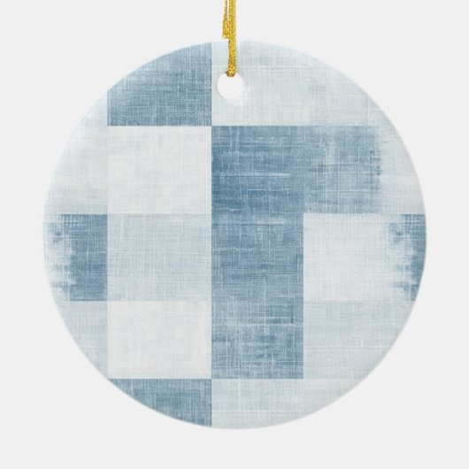 Blue Denim Snowman Christmas Keramisch Ornament (Achterkant)