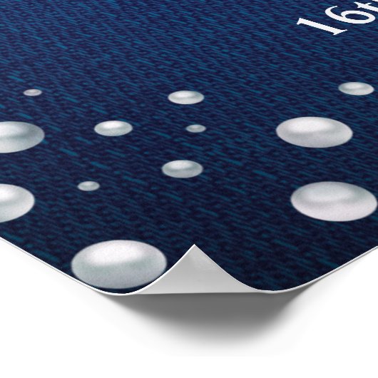 Blue Denim Sweet Sixteen 16e verjaardag Welkom Poster (Hoek)