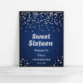 Blue Denim Sweet Sixteen 16e verjaardag Welkom Poster
