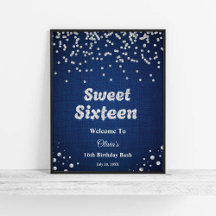 Blue Denim Sweet Sixteen 16e verjaardag Welkom