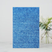 Blue Denim Texture Briefpapier (Staand voorkant)