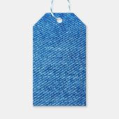 Blue Denim Texture Cadeaulabel (Voorkant)