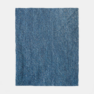Blue Denim Texture Close-up Shot Fleece Deken