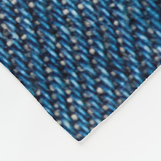 Blue Denim Texture Close-up Shot Fleece Deken (Hoek)