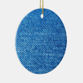 Blue Denim Texture Keramisch Ornament (Rechts)