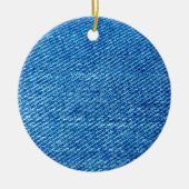 Blue Denim Texture Keramisch Ornament (Voorkant)