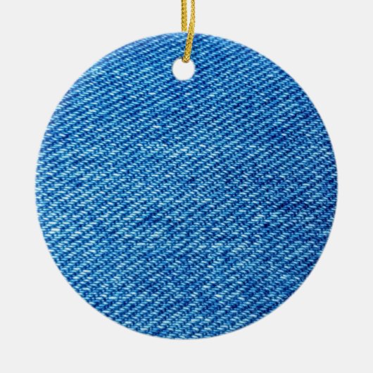 Blue Denim Texture Keramisch Ornament (Voorkant)
