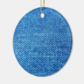 Blue Denim Texture Keramisch Ornament (Links)