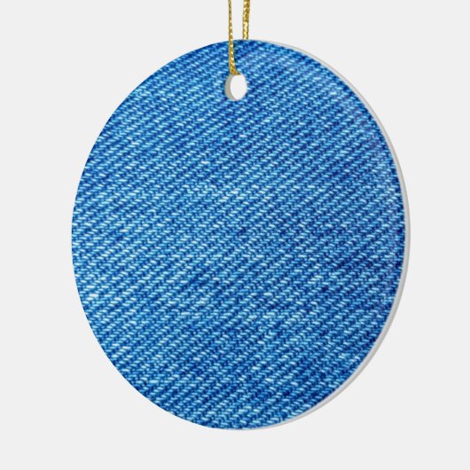 Blue Denim Texture Keramisch Ornament (Links)