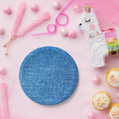 Blue Denim Texture Papieren Bordje (Feest)