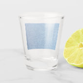 Blue Denim Texture Shot Glas (Achterkant)