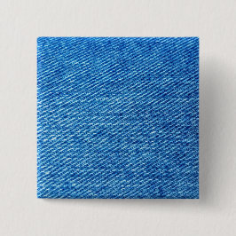 Blue Denim Texture Vierkante Button 5,1 Cm