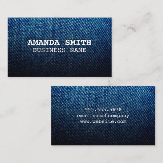 Blue Denim Texture Visitekaartje (Voorkant / Achterkant)