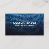 Blue Denim Texture Visitekaartje (Voorkant)
