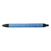 Blue Denim Texture Zwarte Inkt Pen (Voorkant)
