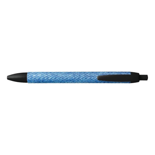 Blue Denim Texture Zwarte Inkt Pen (Achterkant)