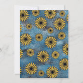 Blue Denim Yellow Floral College Trunk Party Kaart (Achterkant)