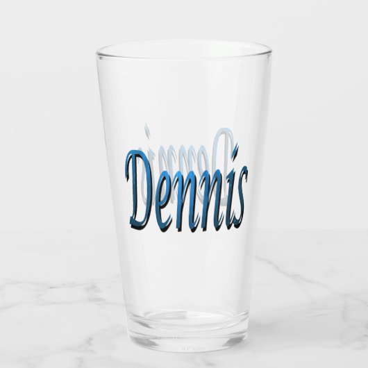 Blue Dennis Name Logo, Glas (Achterkant)
