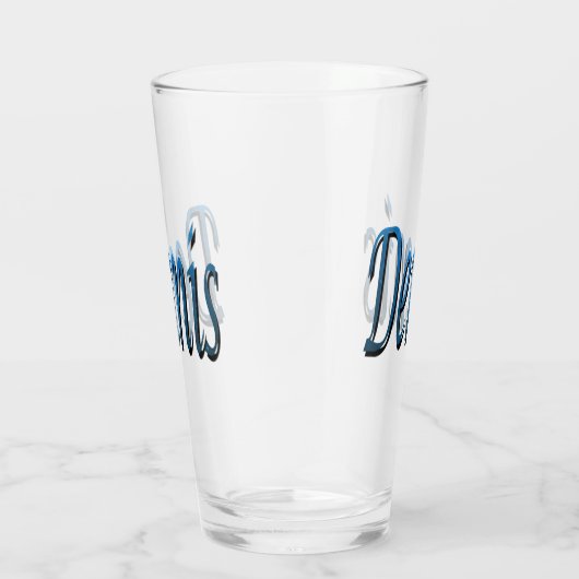 Blue Dennis Name Logo, Glas (Rechts)