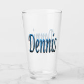 Blue Dennis Name Logo, Glas (Voorkant)