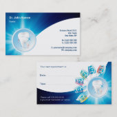 Blue Dental Appointment Card | Tentist personalise Afsprakenkaartje (Voorkant / Achterkant)