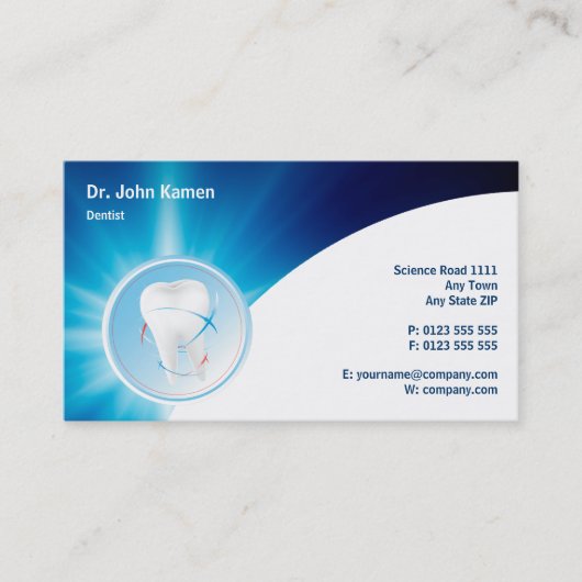 Blue Dental Appointment Card | Tentist personalise Afsprakenkaartje (Voorkant)