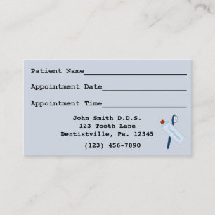 Blue Dental Appointment Visitekaartje Afsprakenkaartje