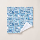 Blue Dental Clinic Pattern Bad Handdoek (Wasdoekje)