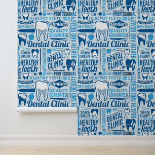Blue Dental Clinic Pattern Behang