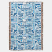 Blue Dental Clinic Pattern Deken (Voorkant Verticaal)