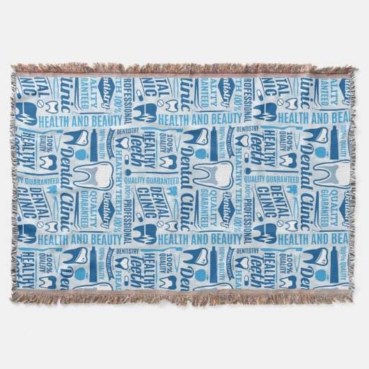 Blue Dental Clinic Pattern Deken (Voorkant)