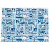 Blue Dental Clinic Pattern Groot Cadeauzakje (Achterkant)