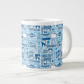 Blue Dental Clinic Pattern Grote Koffiekop (Voorkant rechts)