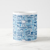 Blue Dental Clinic Pattern Grote Koffiekop (Voorkant)