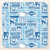 Blue Dental Clinic Pattern Kartonnen Onderzetters (Voorkant)