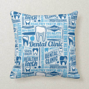 Blue Dental Clinic Pattern Kussen