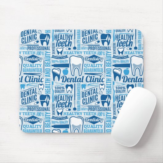 Blue Dental Clinic Pattern Muismat (Met muis)