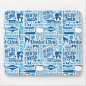Blue Dental Clinic Pattern Muismat (Voorkant)