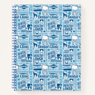 Blue Dental Clinic Pattern Notitieboek