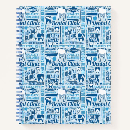 Blue Dental Clinic Pattern Notitieboek (Voorkant)
