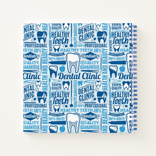 Blue Dental Clinic Pattern Notitieboek (Achterkant)
