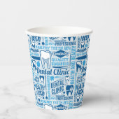 Blue Dental Clinic Pattern Papieren Bekers (Voorkant)